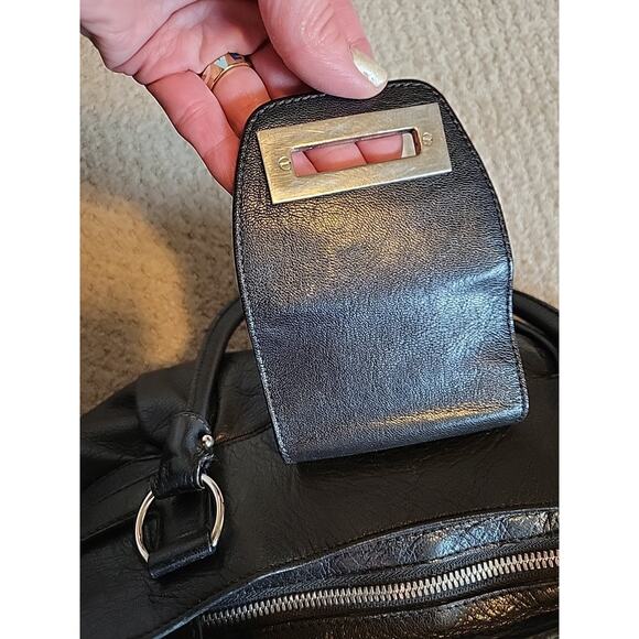 Salvatore Ferragamo Black Leather Bag Purse Authenticated - Picture 11 of 16